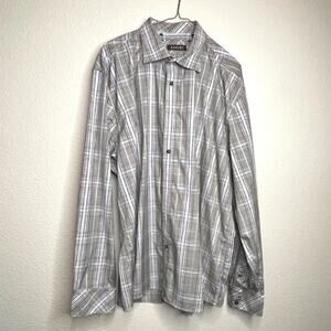 Mens Plaid Cotton Regular Fit Button Down Brown Blue Shirt by Zagiri XXXL